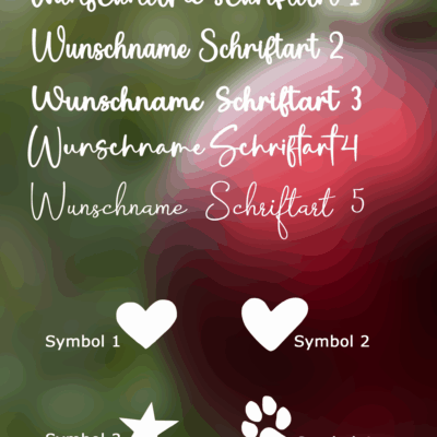 Christbaumkugel mit Schriftzug & Symbol - WUNSCHTEXT & WUNSCHSYMBOL