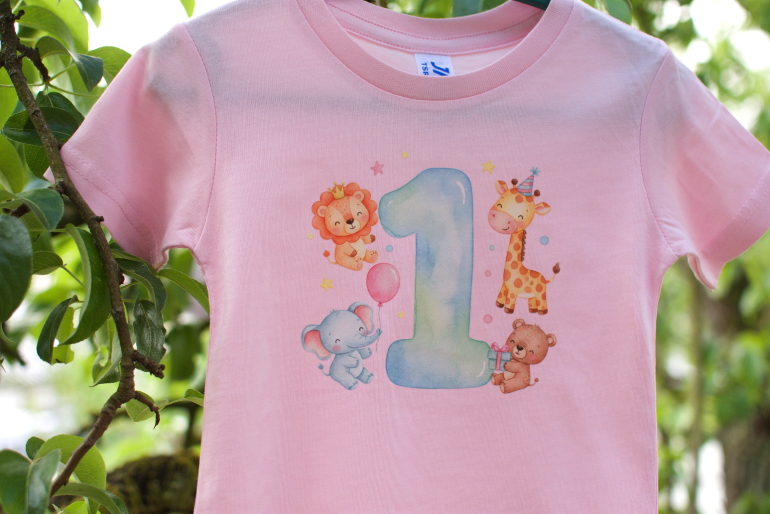 T-Shirt Kleinkinder Geburtstag "Pastell mit Tieren" | Farbe & Größe zur Auswahl – Bild 3